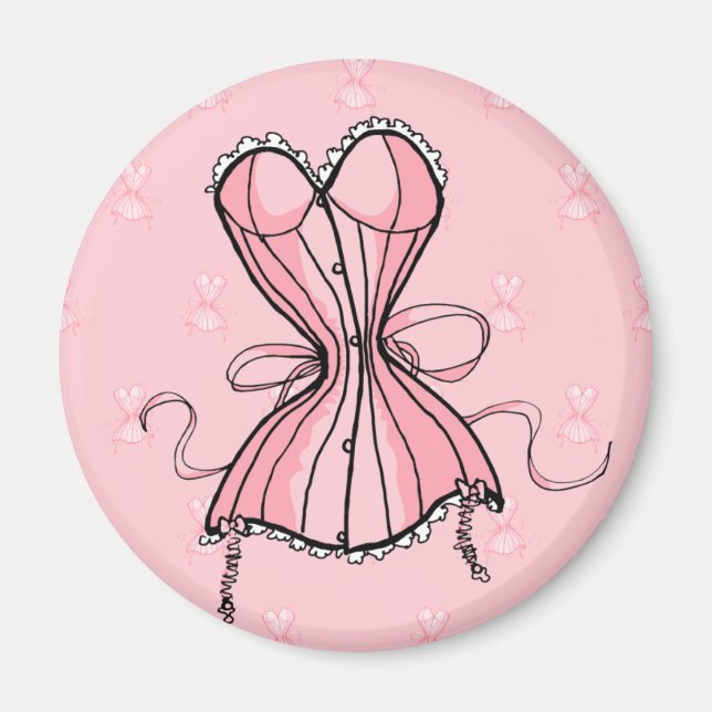 Imán Corsé Rosa Retro (Frente)