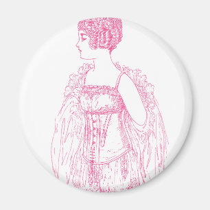 Imán Corsé vintage de flapper rosa