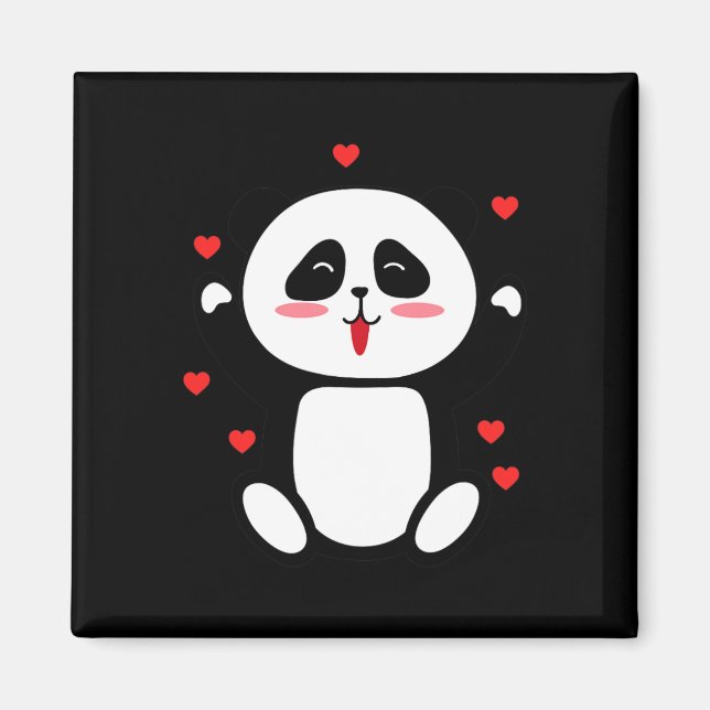 Imán Corta Valentines Panda Pear llena de amor (Frente)