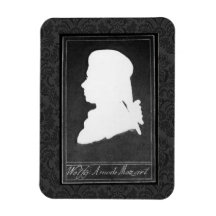 Cortar papel de perfil de Mozart en blanco sobre n