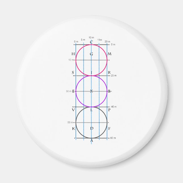 Imán Corte de drenaje de 20x60m **Círculos** (Frente)