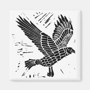 Imán Corte de Lino de Raven blanco y negro