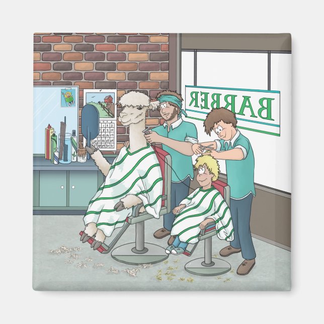 Imán Corte de pelo de alpaca  (Frente)