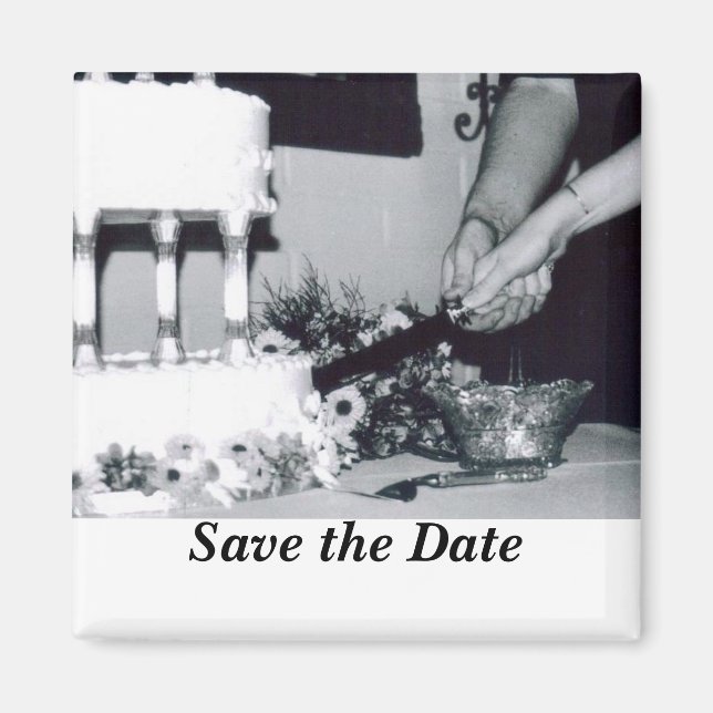 Imán Corte de tarta boda (Frente)