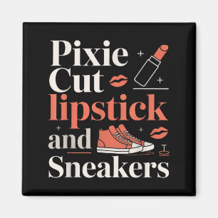 Imán Corte pixie labial y zapatillas estilo de pelo cor