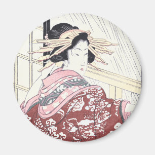 Imán Cortesana de Ukiyo-e del japonés con los