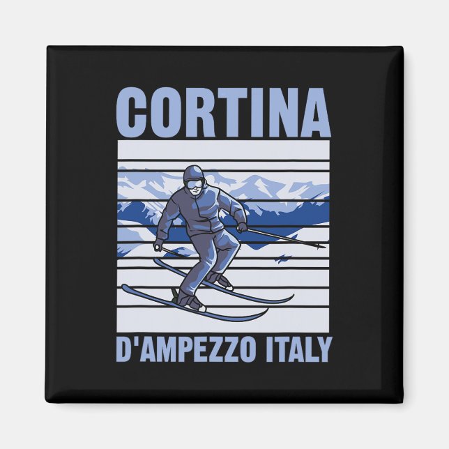 Imán Cortina D'ampezzo Italia Esquí (Frente)
