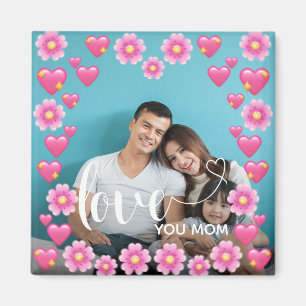 Imán Corto corazón te ama la foto del Día de la Madre