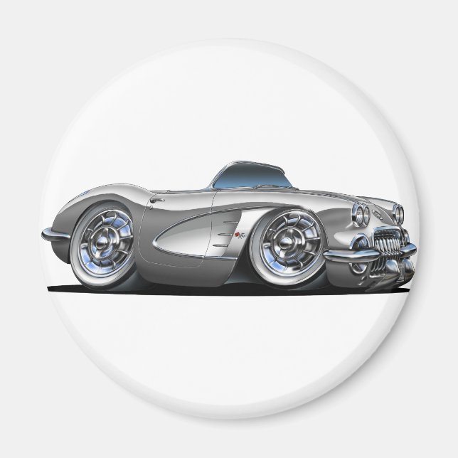 Imán Corvette convertible plateado (Frente)