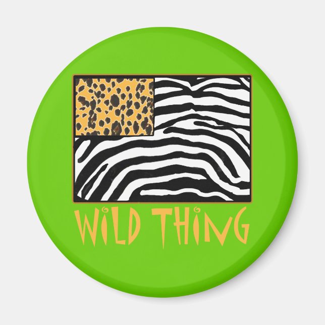 Imán ¡Cosa Salvaje! Diseño de Guay Animal Print (Frente)