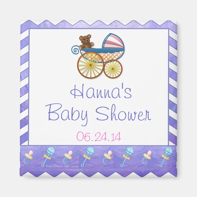 Imán Cosas de bebé morado de sol (Frente)