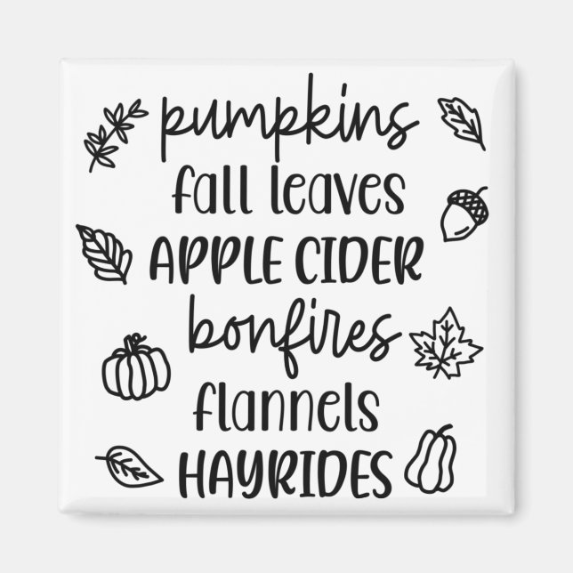 Imán Cosas de caída favoritas (Frente)