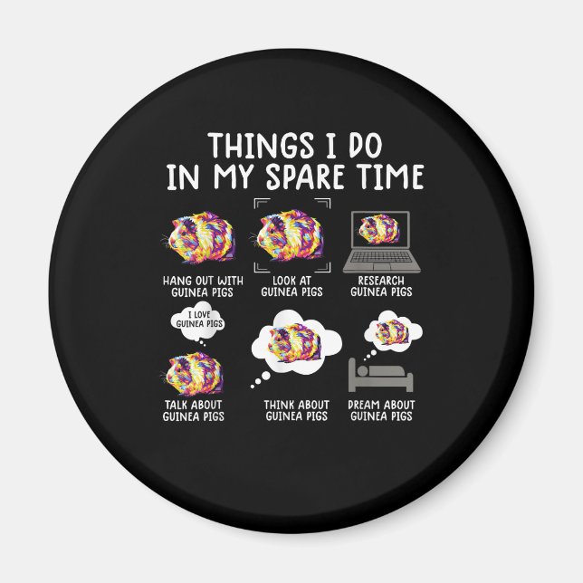 Imán Cosas divertidas del cerdo guineano que hago en mi (Frente)