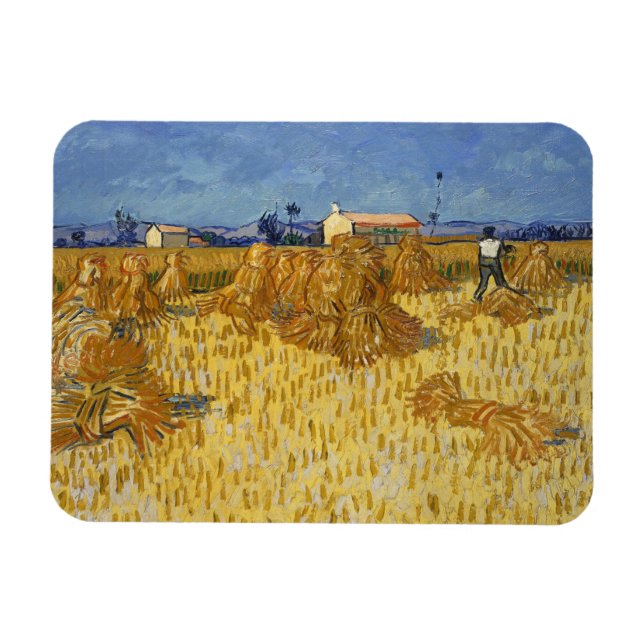 Imán Cosecha de maíz en Provenza por Vincent Van Gogh (Horizontal)
