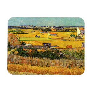 Imán Cosecha en La Crau, con Montmajour al fondo
