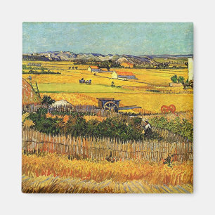 Imán Cosecha en La Crau, con Montmajour al fondo