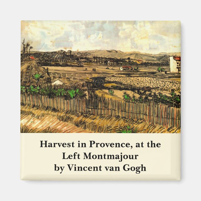 Imán Cosecha en Provenza en Montmajour por Vincent van  (Frente)