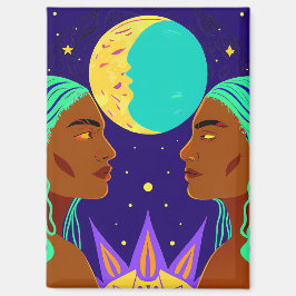 Imán Cosmic Duality: Sun, Moon, and Sisterhood