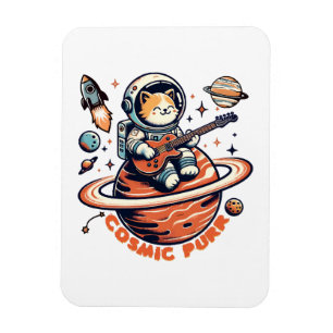 Imán Cosmic Purr - Astro Guitarrista Gato
