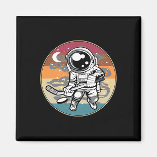 Imán Cosmonauta jugador de hockey sobre césped infantil