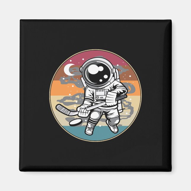 Imán Cosmonauta jugador de hockey sobre césped infantil (Frente)