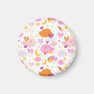 Imán Cosmos, luna, estrellas y corazones Cosmos