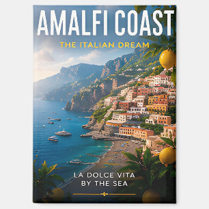Imán 🌊 Costa Amalfitana Italia Pueblo Costero 🍋