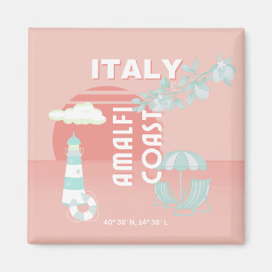 Imán Costa de Amalfi, Arte de Viaje, Pastel