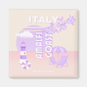 Imán Costa de Amalfi, arte de viajes, viajes con perrit