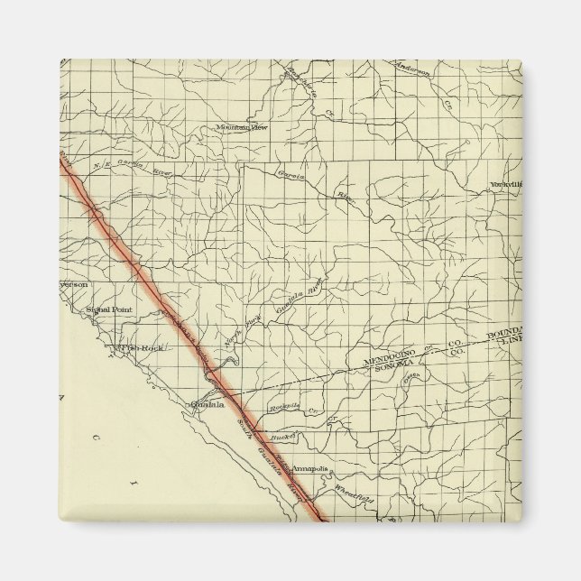 Imán Costa de California mostrando el Rift de San Andre (Frente)