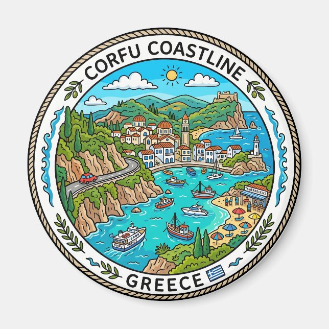 Imán Costa de Corfú Grecia (Frente)