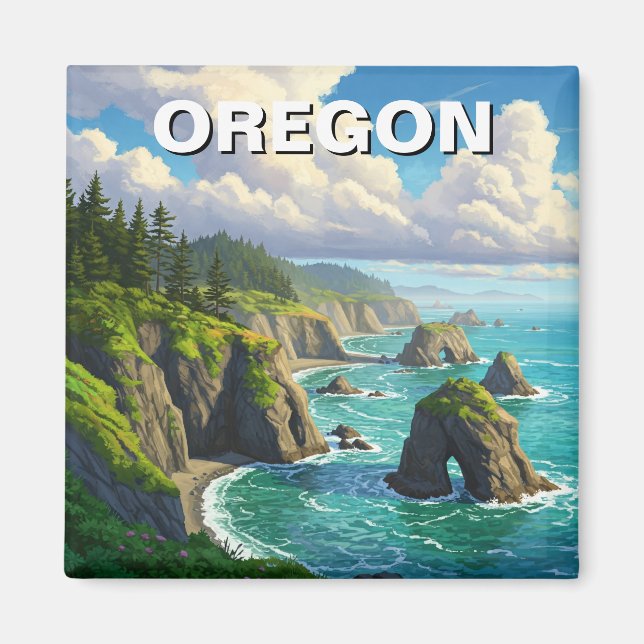 Imán Costa de Oregon Travel (Frente)