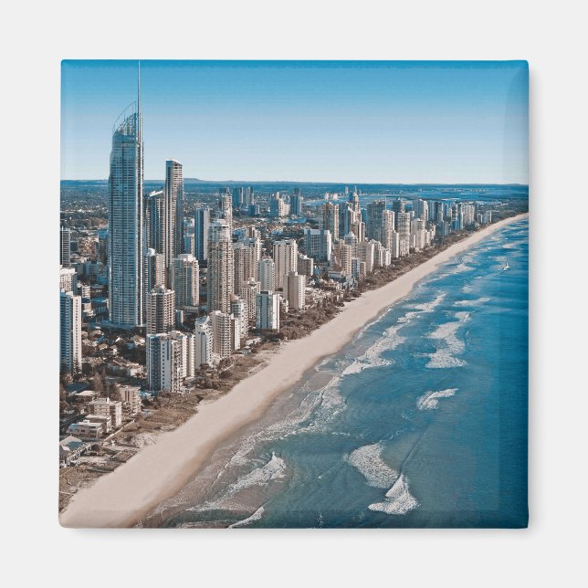 Imán Costa de Oro Australia vista aérea (Frente)
