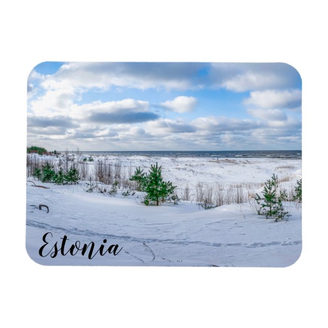 Imán Costa del Mar Báltico cubierta de nieve en inviern (Horizontal)