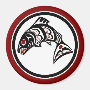 Imán Costa del Pacífico Noroeste: arte Haida Salmon