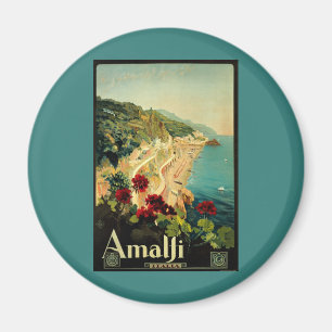 Imán Costa Italiana de Amalfi, Poster de Viajes de la V