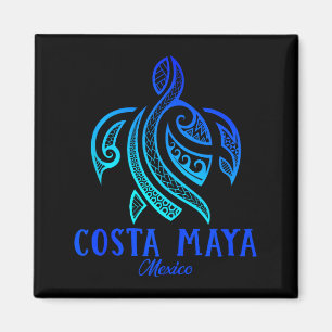 Imán Costa Maya México Tortuga Marina Tie Dye Hibisco P