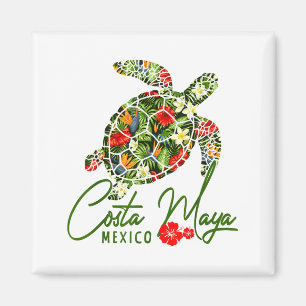 Imán Costa Maya México Tortuga Marina Trocal Hibisco Va