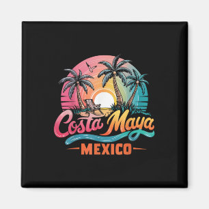 Imán Costa Maya México Tropical Sunset Beach Souvenir V