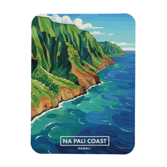Imán Costa Nā Pali Kauai Hawaii Viajes (Vertical)