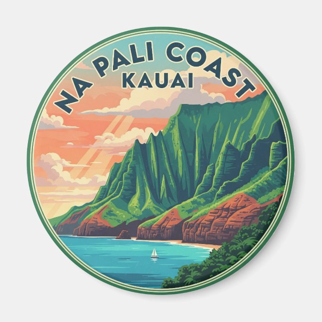 Imán Costa Nā Pali Kauai Hawaii Viajes (Frente)