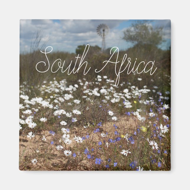 Imán Costa Oeste Sudáfrica Flores salvajes ZA de la bom (Frente)