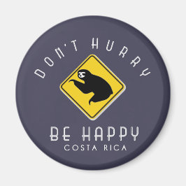 Imán Costa Rica Don't Hurry Be Happy Sloth Blue