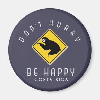 Imán Costa Rica Don't Hurry Be Happy Sloth Blue
