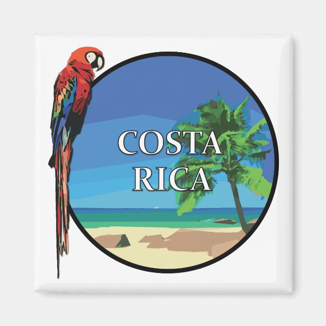 Imán Costa Rica: Magnet cuadrado de 2 pulgadas (Frente)
