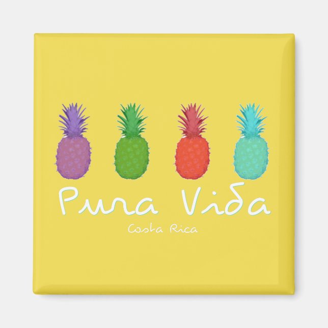 Imán Costa Rica Pura Vida Pineapple Magnet (Frente)