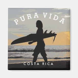 Imán Costa Rica Pura Vida Surfer Souvenir Magnate
