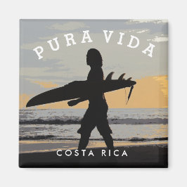 Imán Costa Rica Pura Vida Surfer Souvenir Magnet