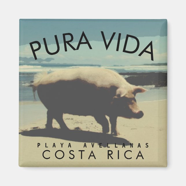 Imán Costa Rica Pura Vida Tu Foto Souvenir (Frente)