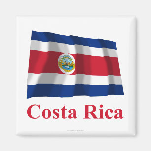 Imán Costa Rica que agita la bandera con nombre